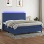 Cama box spring colchón y luces LED tela azul 200x200 cm de vidaXL, Camas y somieres - Ref: Foro24-3134907, Precio: 663,95 €,...