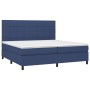 Box spring bed mattress and LED lights blue fabric 200x200 cm by vidaXL, Beds and slatted bases - Ref: Foro24-3134907, Price:...
