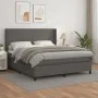 Cama box spring con colchón cuero sintético gris 180x200 cm de vidaXL, Camas y somieres - Ref: Foro24-3132397, Precio: 625,85...