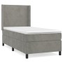 Box spring bed with light gray velvet mattress 100x200 cm by vidaXL, Beds and slatted bases - Ref: Foro24-3132543, Price: 319...