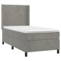 Box spring bed with light gray velvet mattress 100x200 cm by vidaXL, Beds and slatted bases - Ref: Foro24-3132543, Price: 319...