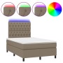 Boxspringbett mit Matratze und LED-Stoff in Taupegrau, 120 x 200 cm von vidaXL, Betten und Lattenroste - Ref: Foro24-3135105,...