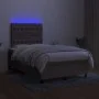 Box spring bed with mattress and LED taupe gray fabric 120x200 cm by vidaXL, Beds and slatted bases - Ref: Foro24-3135105, Pr...