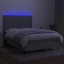 Boxspringbettmatratze und LED-Leuchten hellgrauer Stoff 140x190 cm von vidaXL, Betten und Lattenroste - Ref: Foro24-3134789, ...