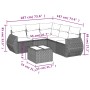 Set de muebles de jardín 6 pzas y cojines ratán sintético gris