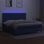 Cama box spring colchón y luces LED tela azul 200x200 cm de vidaXL, Camas y somieres - Ref: Foro24-3134747, Precio: 661,60 €,...