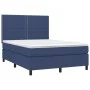 Box spring bed mattress and LED lights blue fabric 140x200 cm by vidaXL, Beds and slatted bases - Ref: Foro24-3134803, Price:...