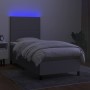 Cama box spring colchón y luces LED tela gris claro 90x190 cm de vidaXL, Camas y somieres - Ref: Foro24-3134677, Precio: 320,...