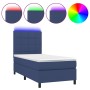 Cama box spring colchón y luces LED tela azul 100x200 cm de vidaXL, Camas y somieres - Ref: Foro24-3134859, Precio: 371,68 €,...