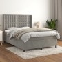 Box spring bed with light gray velvet mattress 140x200 cm by vidaXL, Beds and slatted bases - Ref: Foro24-3132921, Price: 516...