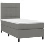 Box spring bed mattress and LED lights dark gray fabric 90x190 cm by vidaXL, Beds and slatted bases - Ref: Foro24-3134838, Pr...