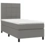 Box spring bed mattress and LED lights dark gray fabric 90x190 cm by vidaXL, Beds and slatted bases - Ref: Foro24-3134838, Pr...