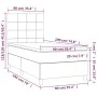 Box spring bed mattress and LED lights dark gray fabric 90x190 cm by vidaXL, Beds and slatted bases - Ref: Foro24-3134838, Pr...