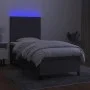 Box spring bed mattress and LED lights dark gray fabric 80x200 cm by vidaXL, Beds and slatted bases - Ref: Foro24-3134830, Pr...