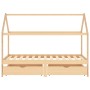 Estructura de cama infantil con cajones madera de pino 90x200cm
