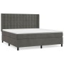 Box spring bed with dark gray velvet mattress 180x200 cm by vidaXL, Beds and slatted bases - Ref: Foro24-3132934, Price: 589,...