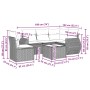 Set de sofás de jardín 6 pzas y cojines ratán sintético gris
