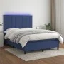 Cama box spring colchón y luces LED tela azul 140x200 cm de vidaXL, Camas y somieres - Ref: Foro24-3134883, Precio: 499,17 €,...