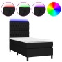 Box spring bed mattress and LED lights black fabric 90x190 cm by vidaXL, Beds and slatted bases - Ref: Foro24-3135079, Price:...