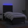 Box spring bed mattress and LED lights black fabric 90x190 cm by vidaXL, Beds and slatted bases - Ref: Foro24-3135079, Price:...
