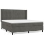 Box spring bed with dark gray velvet mattress 180x200 cm by vidaXL, Beds and slatted bases - Ref: Foro24-3132814, Price: 593,...
