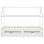 Estructura de cama infantil cajones madera pino blanco 90x200cm