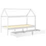 Estructura de cama infantil cajones madera pino blanco 90x200cm