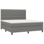 Boxspringbettmatratze und LED-Leuchten dunkelgrauer Stoff 180x200 cm von vidaXL, Betten und Lattenroste - Ref: Foro24-3135134...