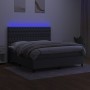 Boxspringbettmatratze und LED-Leuchten dunkelgrauer Stoff 180x200 cm von vidaXL, Betten und Lattenroste - Ref: Foro24-3135134...