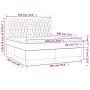 Boxspringbettmatratze und LED-Leuchten dunkelgrauer Stoff 180x200 cm von vidaXL, Betten und Lattenroste - Ref: Foro24-3135134...