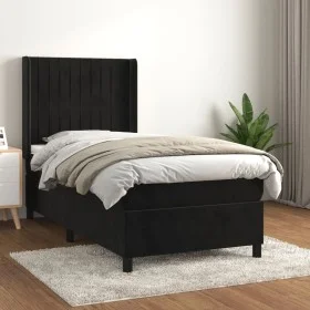 Box spring bed with black velvet mattress 80x200 cm by vidaXL, Beds and slatted bases - Ref: Foro24-3132767, Price: 330,21 €,...
