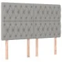 Box spring bed mattress and LED lights light gray fabric 140x190 cm by vidaXL, Beds and slatted bases - Ref: Foro24-3135109, ...