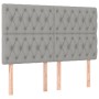 Cama box spring colchón y luces LED tela gris claro 140x190 cm de vidaXL, Camas y somieres - Ref: Foro24-3135109, Precio: 511...