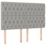 Box spring bed mattress and LED lights light gray fabric 160x200 cm by vidaXL, Beds and slatted bases - Ref: Foro24-3135125, ...