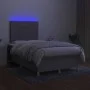 Cama box spring con colchón tela y LED gris claro 120x200 cm de vidaXL, Camas y somieres - Ref: Foro24-3135421, Precio: 422,0...
