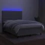 Cama box spring colchón y luces LED tela gris claro 140x190 cm de vidaXL, Camas y somieres - Ref: Foro24-3134949, Precio: 512...