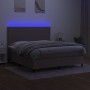 Cama box spring colchón y luces LED tela gris taupe 160x200 cm de vidaXL, Camas y somieres - Ref: Foro24-3134729, Precio: 615...