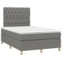 Box spring bed with mattress and LED dark gray fabric 120x200 cm by vidaXL, Beds and slatted bases - Ref: Foro24-3135662, Pri...