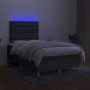 Box spring bed with mattress and LED dark gray fabric 120x200 cm by vidaXL, Beds and slatted bases - Ref: Foro24-3135662, Pri...
