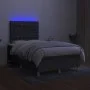 Box spring bed with mattress and LED dark gray fabric 120x200 cm by vidaXL, Beds and slatted bases - Ref: Foro24-3135662, Pri...