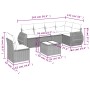 Set sofás de jardín 7 piezas y cojines ratán sintético beige