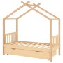 Estructura cama infantil con cajón madera pino maciza 80x160 cm