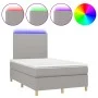 Box spring bed with fabric mattress and light gray LED 120x200 cm by vidaXL, Beds and slatted bases - Ref: Foro24-3135261, Pr...