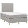 Box spring bed with fabric mattress and light gray LED 120x200 cm by vidaXL, Beds and slatted bases - Ref: Foro24-3135261, Pr...