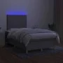 Box spring bed with fabric mattress and light gray LED 120x200 cm by vidaXL, Beds and slatted bases - Ref: Foro24-3135261, Pr...
