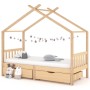 Estructura cama niños con cajones madera maciza pino 90x200 cm