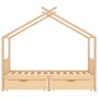 Estructura cama niños con cajones madera maciza pino 90x200 cm