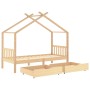 Estructura cama niños con cajones madera maciza pino 90x200 cm