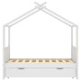 Estructura cama niños con cajón madera pino blanco 80x160 cm