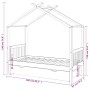 Estructura cama niños con cajón madera pino blanco 80x160 cm
